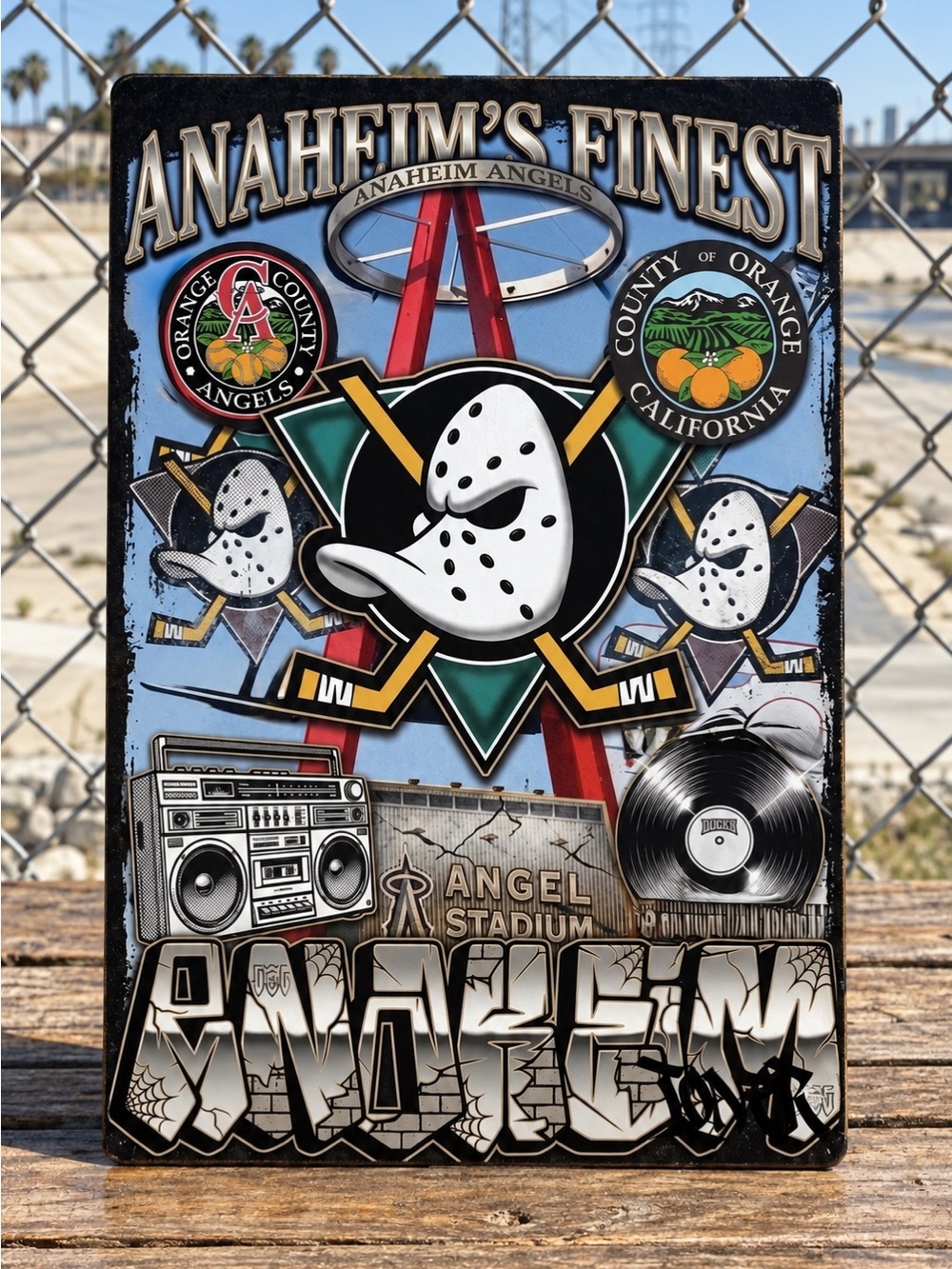 Anaheim's Finest Blue & Black Decorative Wall Art Poster